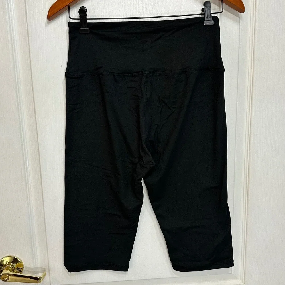 Unbranded Womens Black High Waisted Biker Shorts Activewear Size L/XL